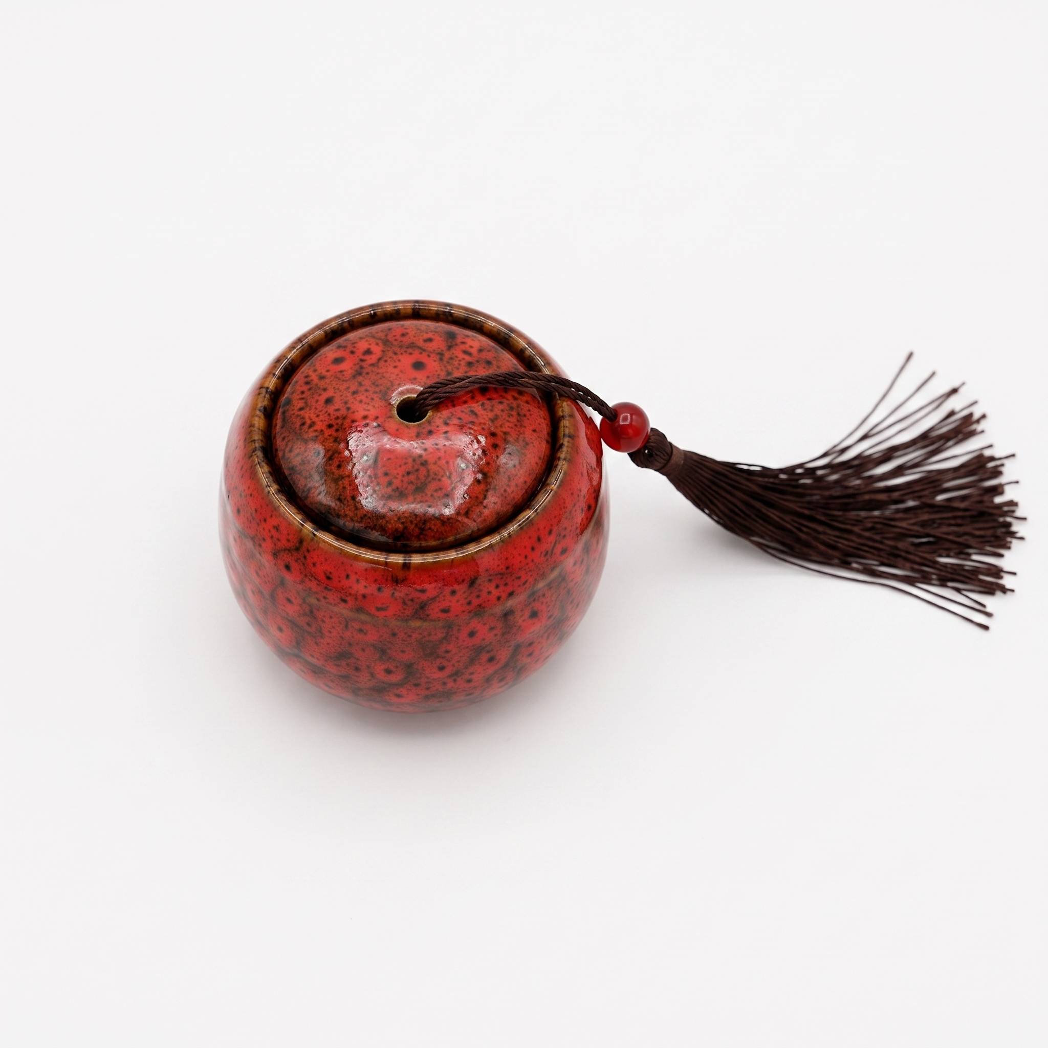 Mini urn met kwastje - Rood